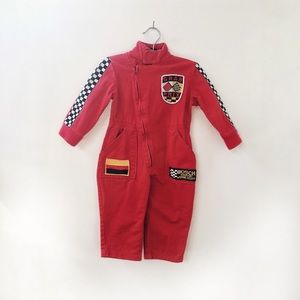 Rare Vintage Toddler Car Racing Pit Crew Jumpsuit